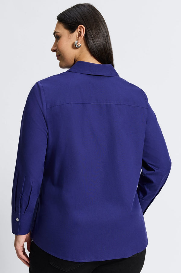 Foxcroft Mary Plus No Iron Pinpoint Long Sleeve Shirt