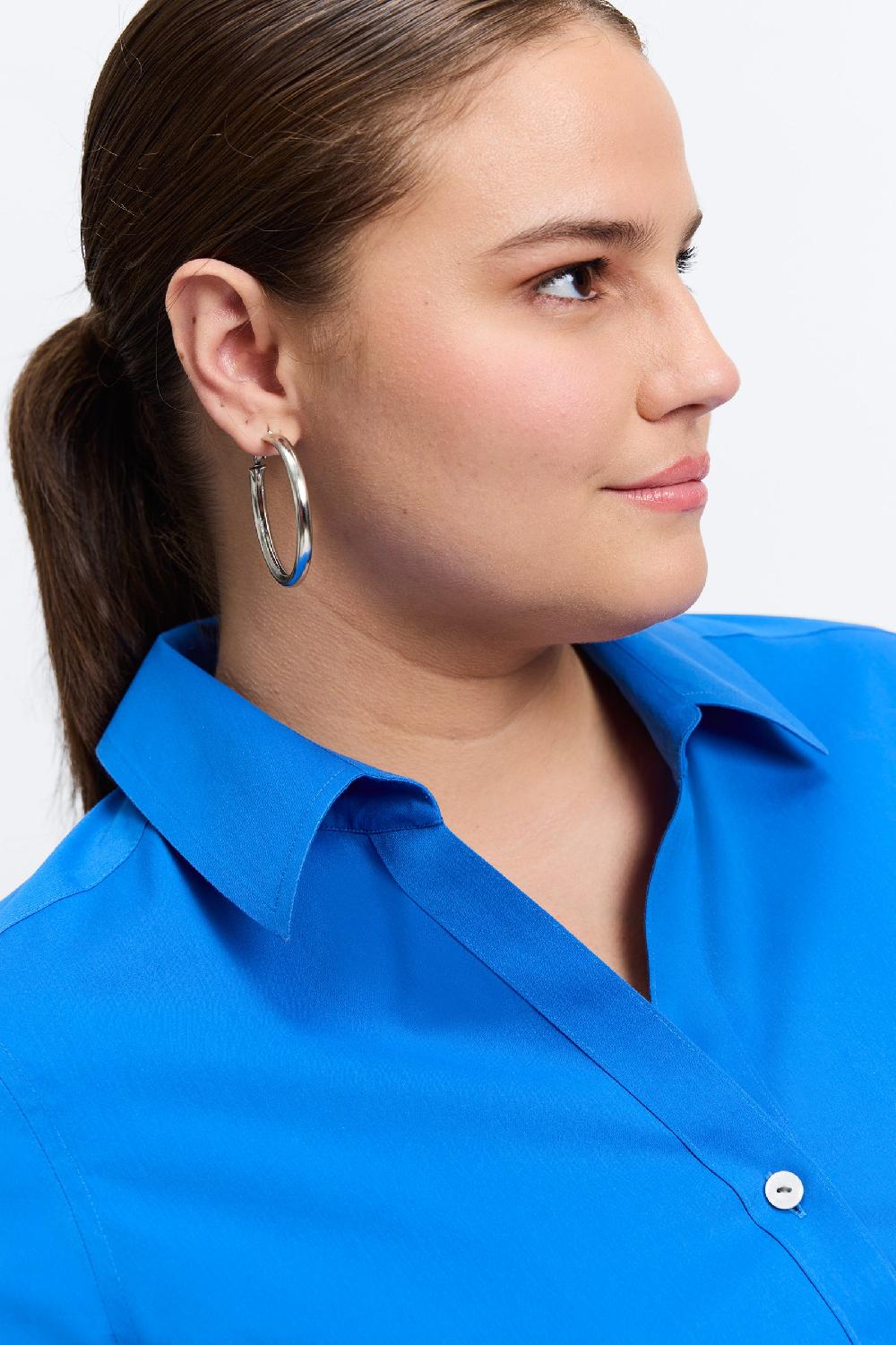 Foxcroft Mary Plus No Iron Stretch 3/4 Sleeve Shirt