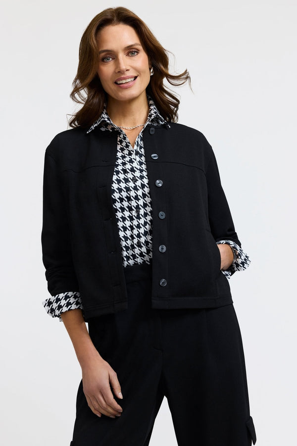 Foxcroft Meghan Classic Houndstooth Long Sleeve Shirt