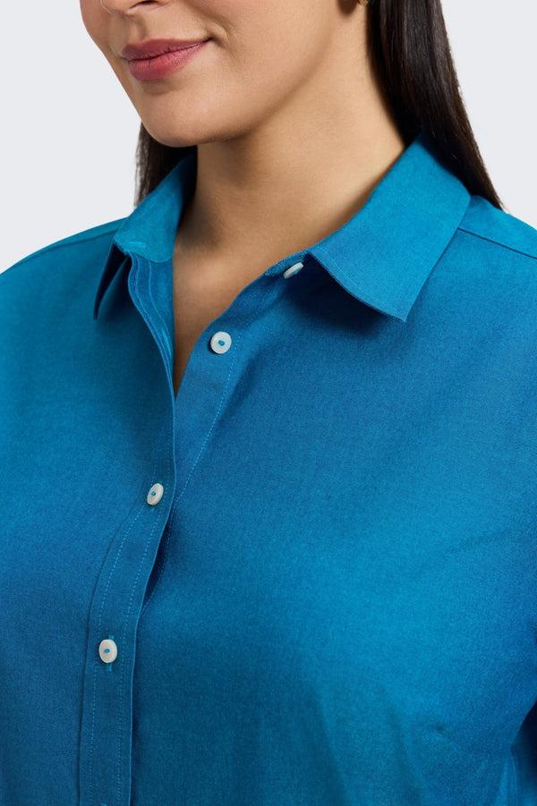 Foxcroft Meghan Plus No Iron Pinpoint Long Sleeve Shirt