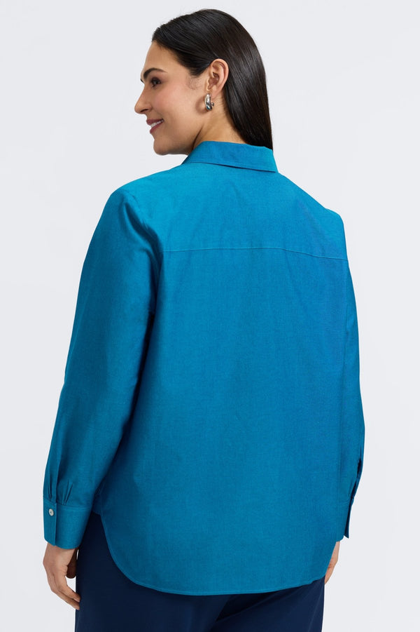 Foxcroft Meghan Plus No Iron Pinpoint Long Sleeve Shirt