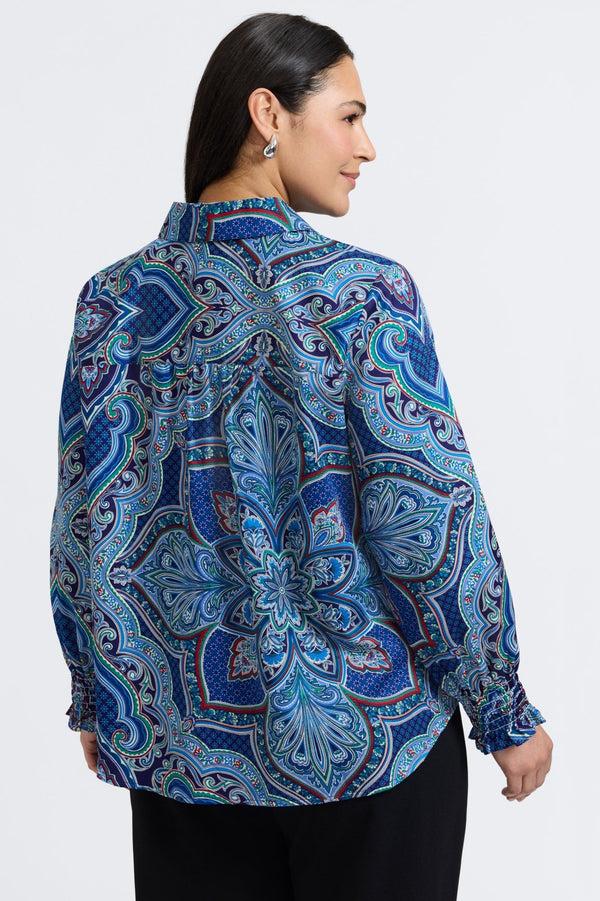 Foxcroft Olivia Plus Kaleidoscope Long Sleeve Shirt