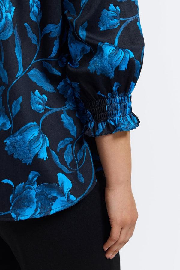 Foxcroft Olivia Plus Midnight Rose 3/4 Sleeve Shirt