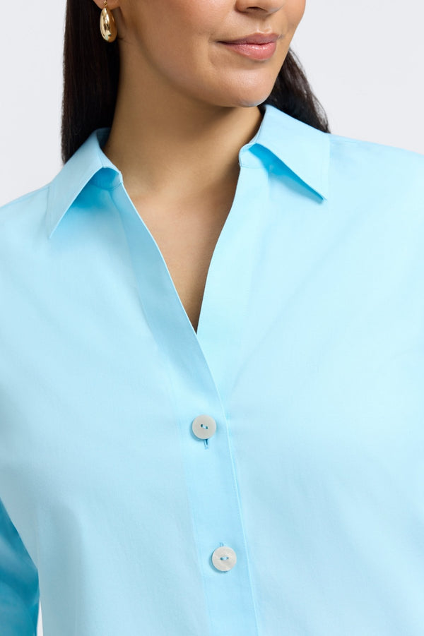 Foxcroft Paityn Plus No Iron Pinpoint 3/4 Sleeve Shirt