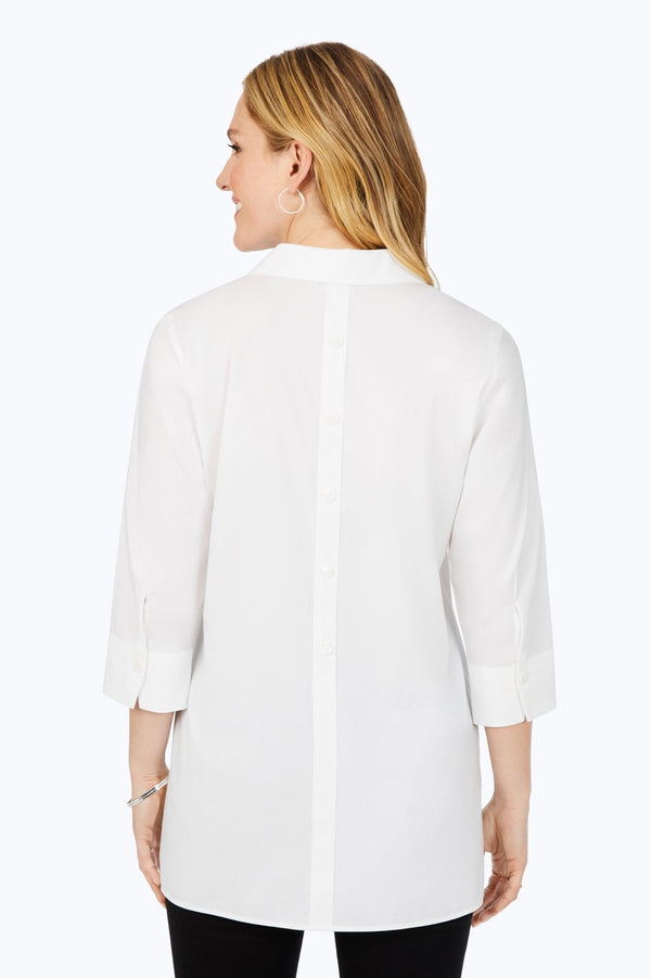 Foxcroft Pamela Petite No Iron Stretch 3/4 Sleeve Tunic