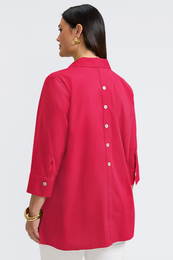 Foxcroft Pamela Plus No Iron Stretch 3/4 Sleeve Tunic