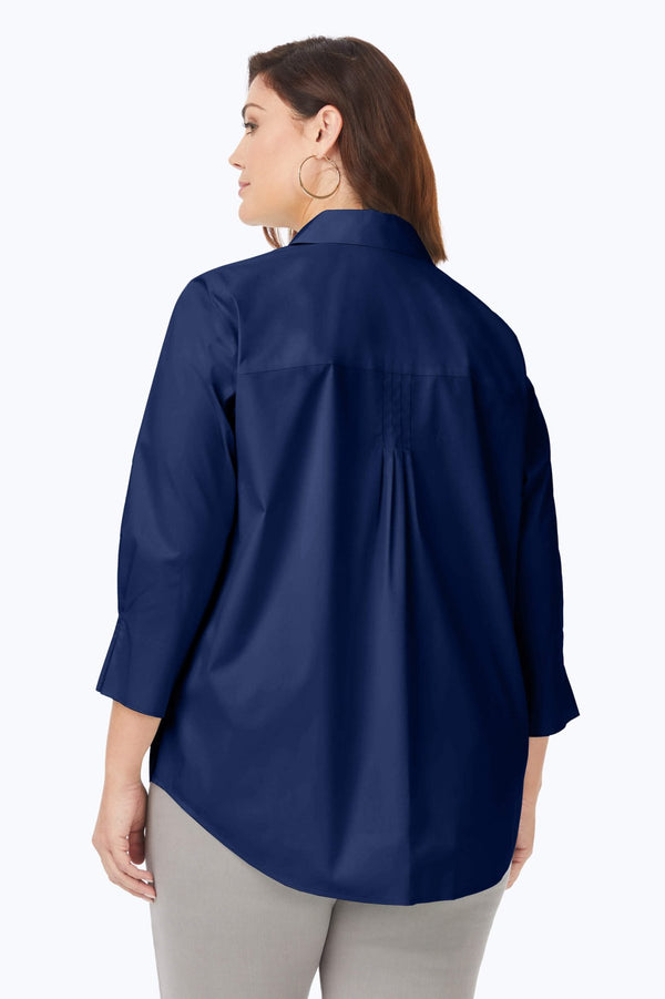 Foxcroft Paulie Plus No Iron Stretch 3/4 Sleeve Shirt