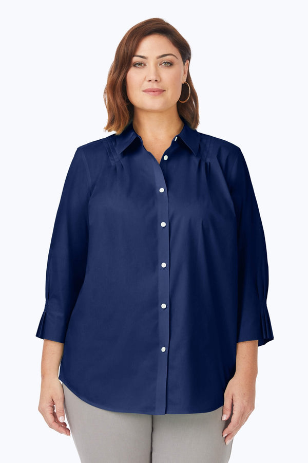 foxcroft Paulie Plus No Iron Stretch 3/4 Sleeve Shirt