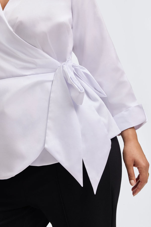 Foxcroft Salina Plus No Iron Stretch Matte Sateen Long Sleeve Shirt