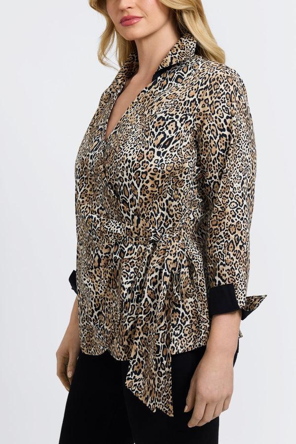 Foxcroft Salina Plus Playful Animal Long Sleeve Shirt