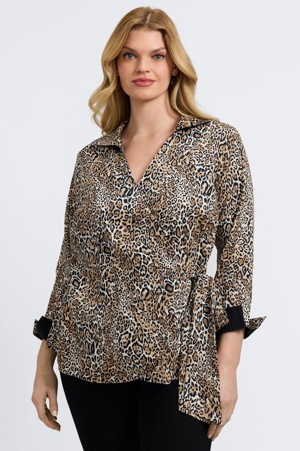 foxcroft Salina Plus Playful Animal Long Sleeve Shirt