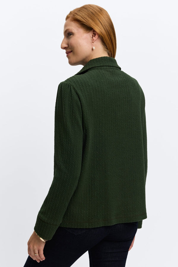 Foxcroft Sammy Cable Knit Long Sleeve Popover Sweater
