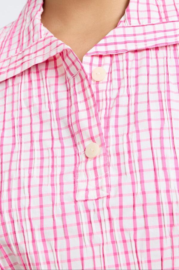 Foxcroft Sammy Crinkle 3/4 Sleeve Popover Shirt Jacket