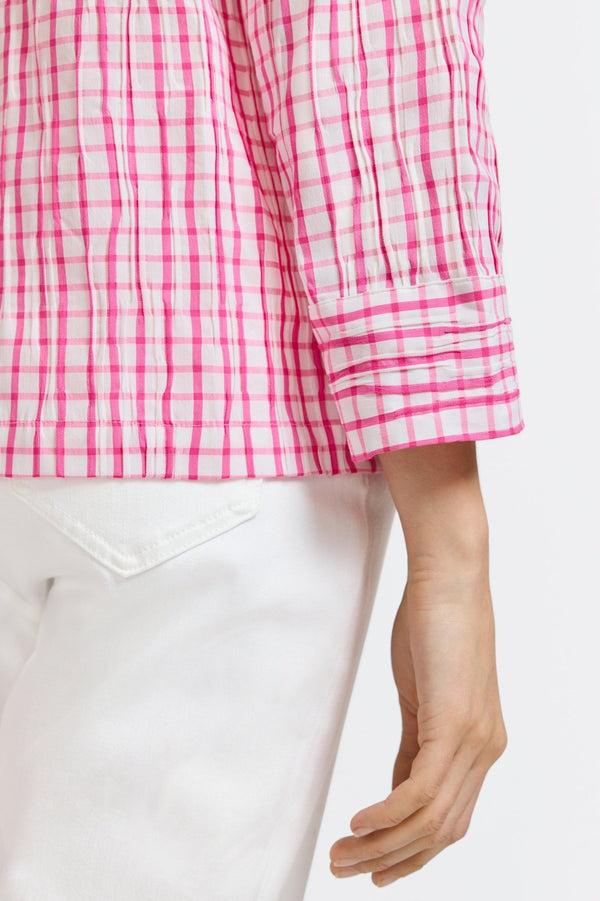 Foxcroft Sammy Crinkle 3/4 Sleeve Popover Shirt Jacket