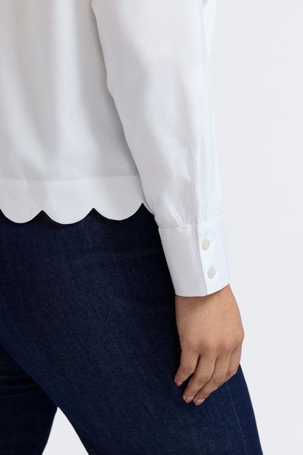 Foxcroft Scarlett Plus No Iron Stretch Matte Sateen Long Sleeve Shirt