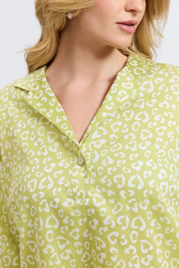 Foxcroft Sloane Plus Tonal Cheetah 3/4 Sleeve Dress