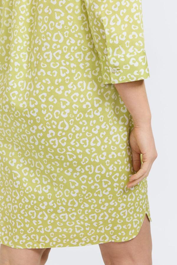 Foxcroft Sloane Plus Tonal Cheetah 3/4 Sleeve Dress