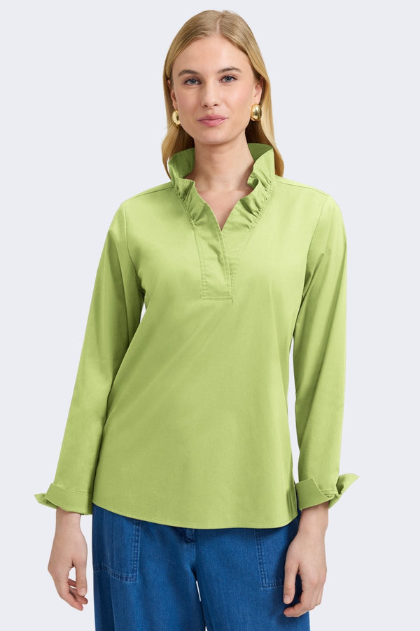 foxcroft Tammy No Iron Stretch Long Sleeve Popover Shirt
