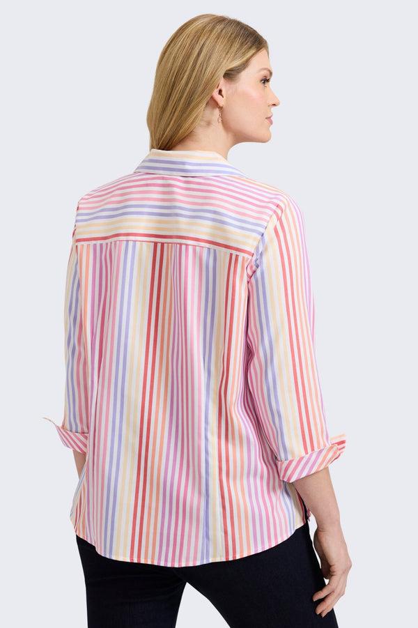 Foxcroft Taylor Plus No Iron Pinpoint 3/4 Sleeve Shirt