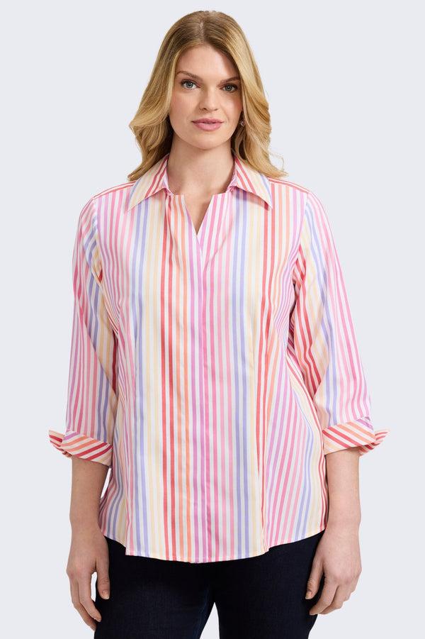 foxcroft Taylor Plus No Iron Pinpoint 3/4 Sleeve Shirt