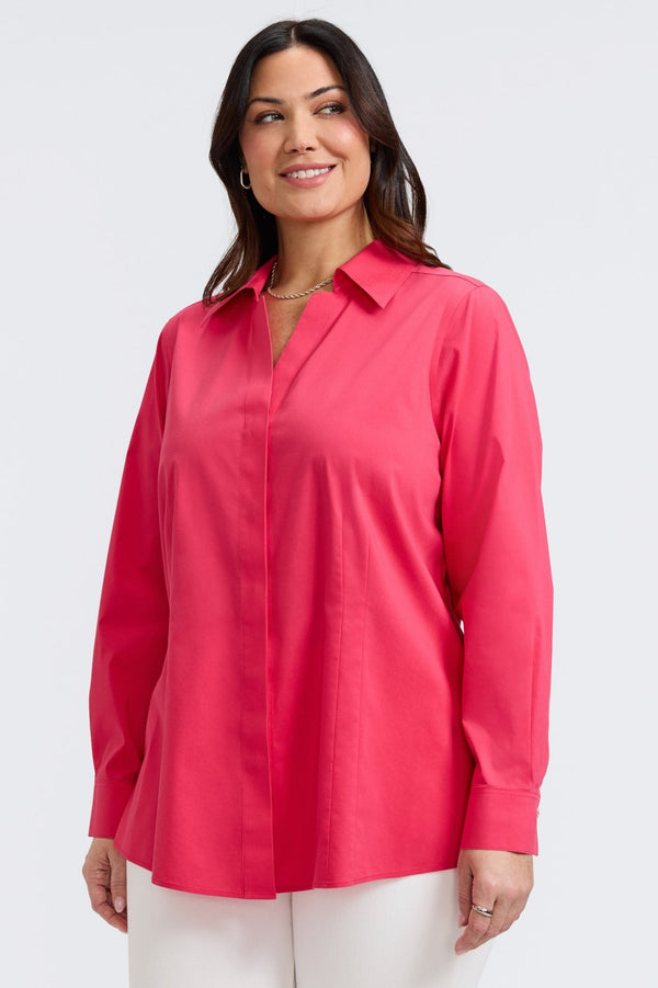 foxcroft Taylor Plus No Iron Stretch Long Sleeve Shirt