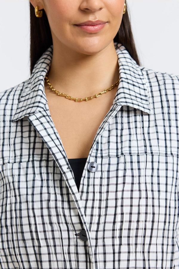 Foxcroft Thelma Plus Crinkle Long Sleeve Jean Jacket