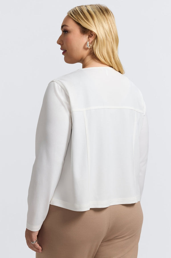 Foxcroft Valerie Plus Knit Crepe Long Sleeve Jacket