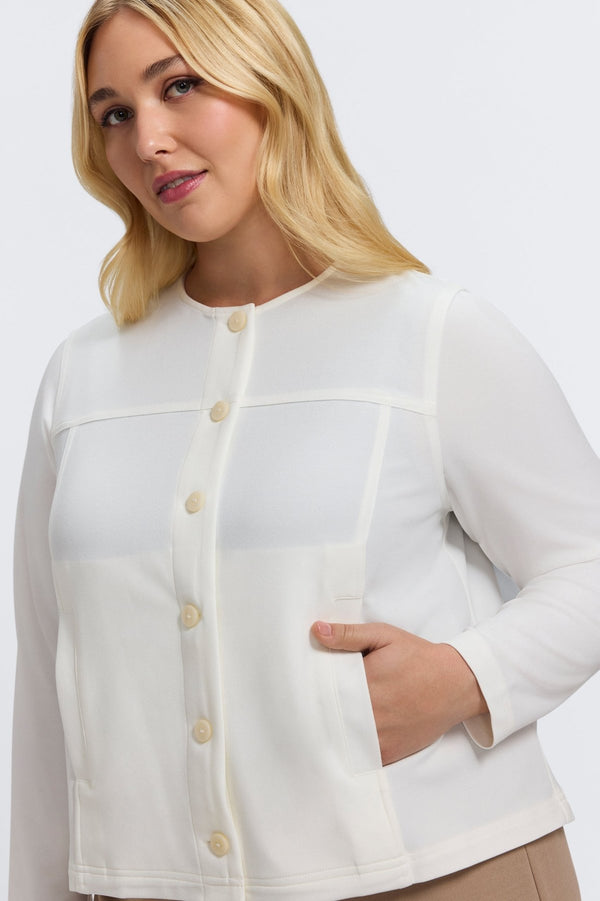 foxcroft Valerie Plus Knit Crepe Long Sleeve Jacket