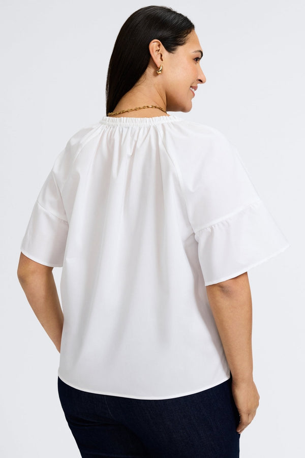 Foxcroft Vicky Plus No Iron Stretch Elbow Sleeve Popover Shirt