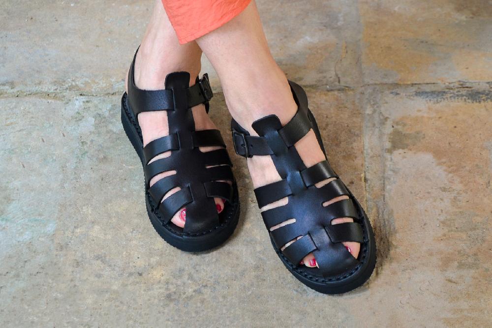 fracap D038 Black Sandals