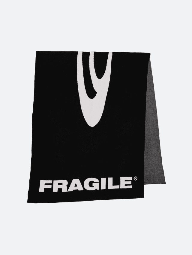 Fragile 2XL Black Logo Scarf