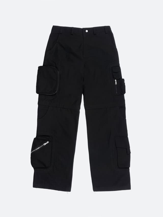 fragile Black Convertible Cargo Pants