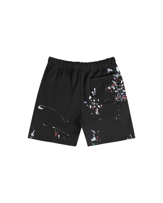 Fragile Black Paint Splatter Sweatshorts