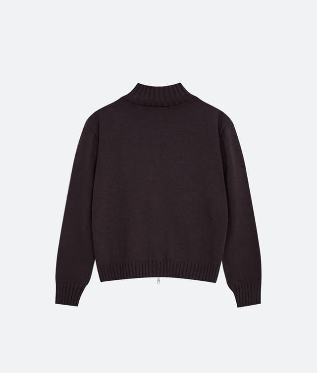 Fragile FRAGILE® Chocolate Knit Zip-Up Sweater