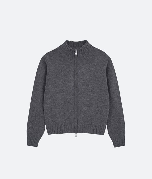fragile FRAGILE® Heather Knit Zip-Up Sweater