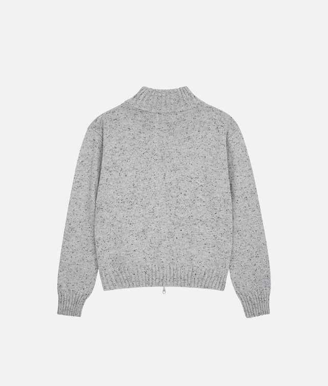 Fragile FRAGILE® Speckled Knit Zip-Up Sweater