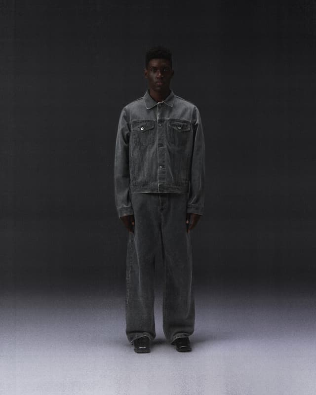 Fragile Gray-Dyed Baggy Denim