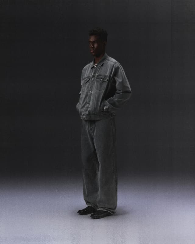 fragile Gray-Dyed Denim Jacket