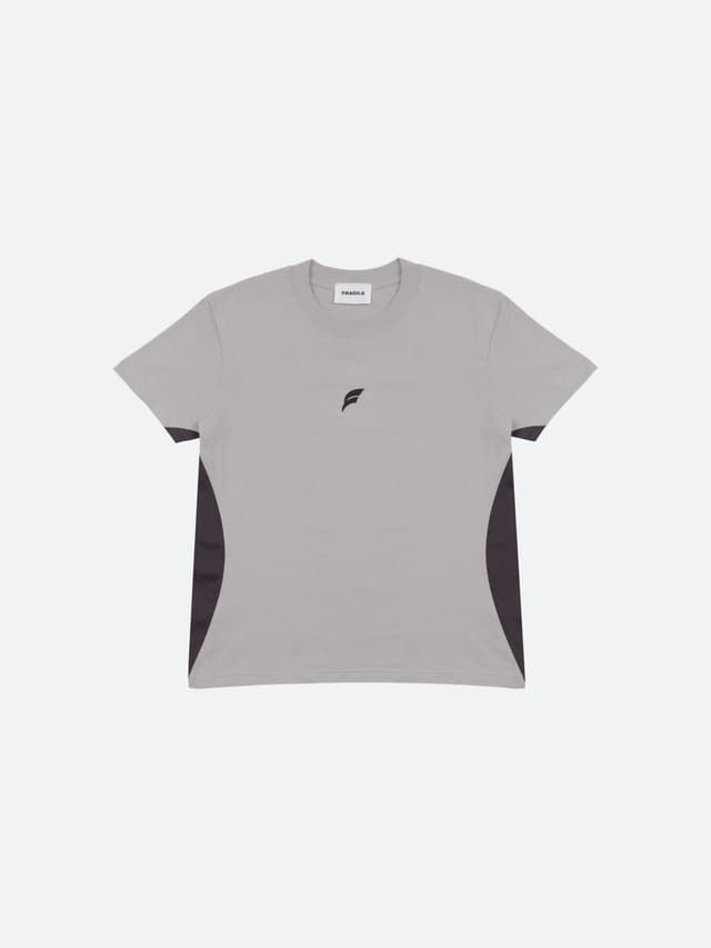fragile Light Gray Paneled T-Shirt