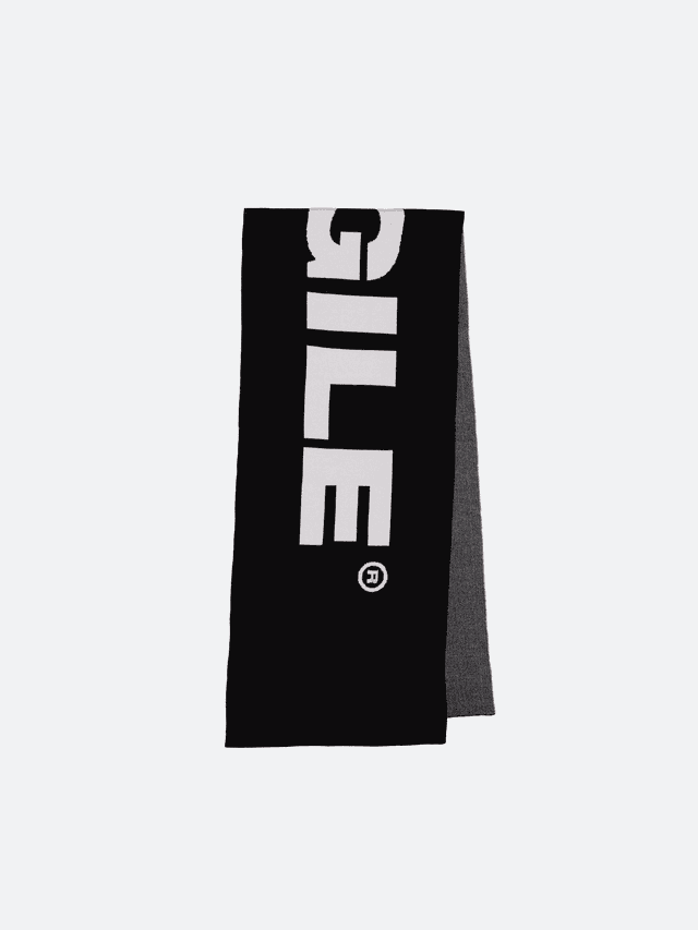 Fragile Small Black Logo Scarf