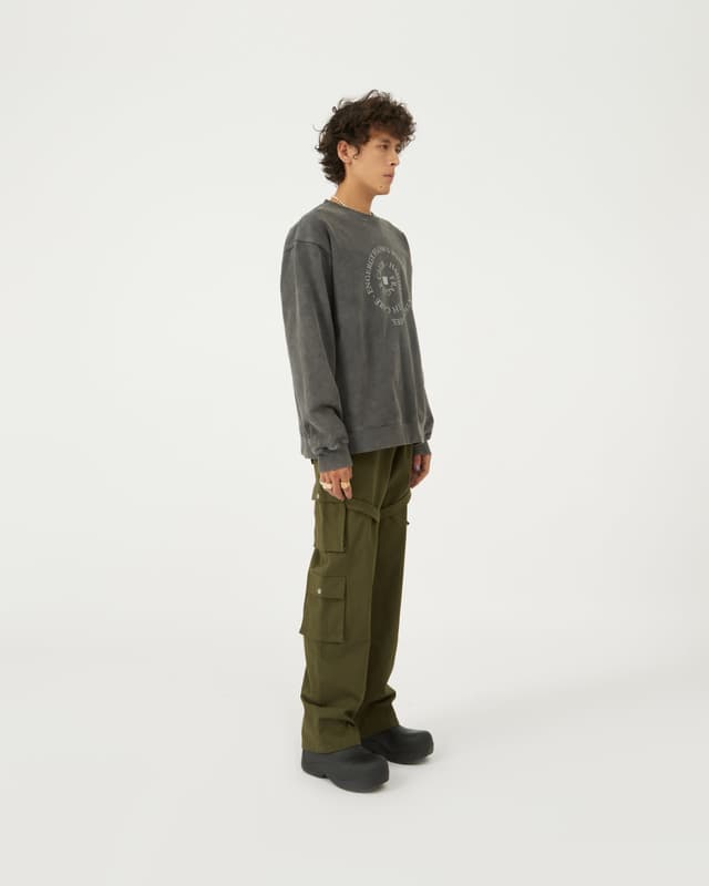 Fragile Strap Cargo Pants / Vintage Green
