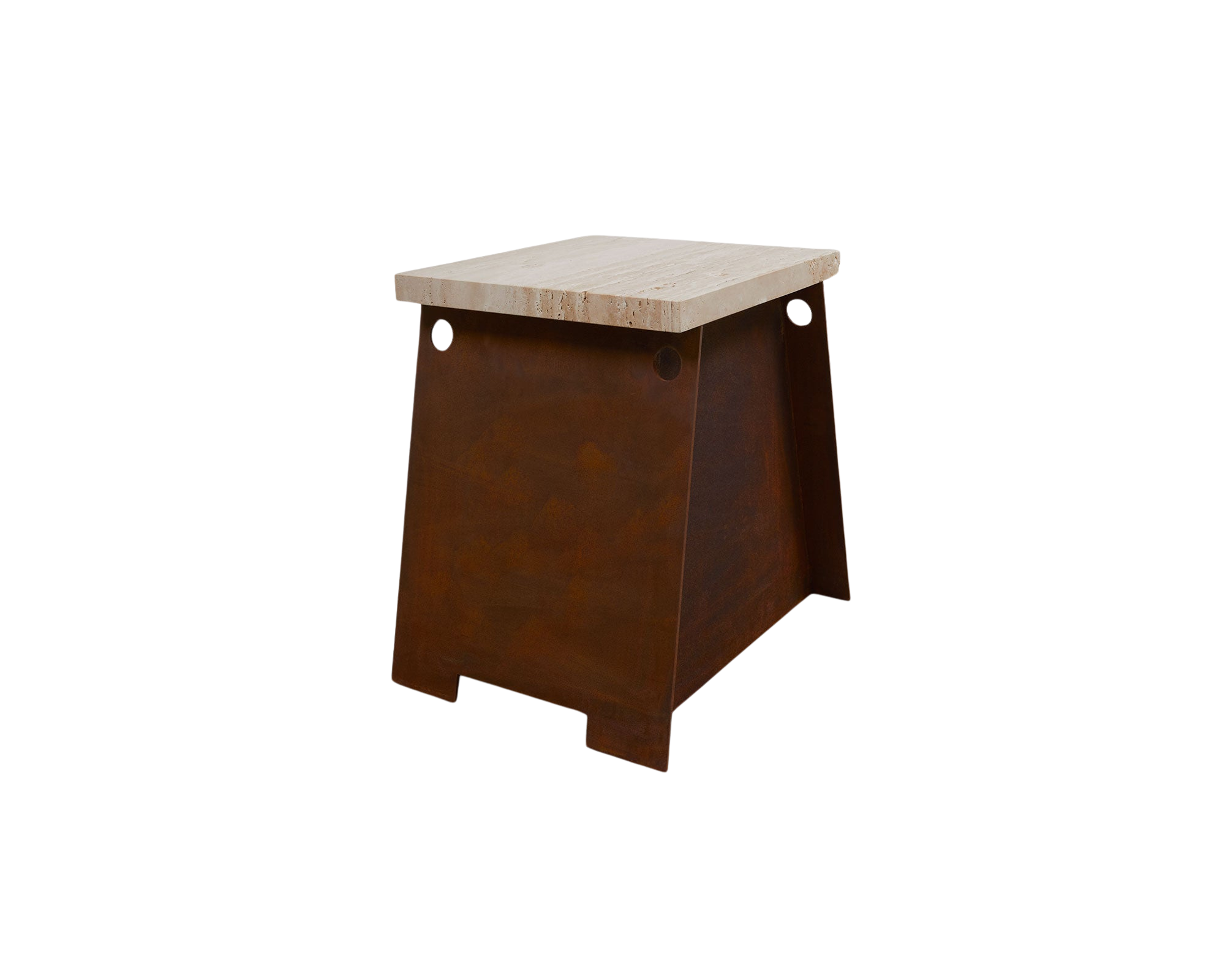 frama 64 Plinth | Corten Steel / Travertine