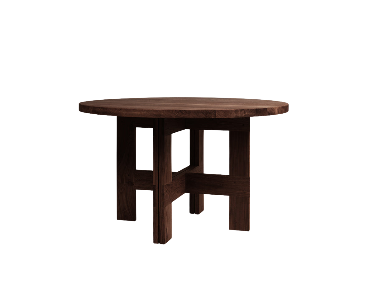 frama Farmhouse Trestle Table | Dark Oak | 120 Ø Round