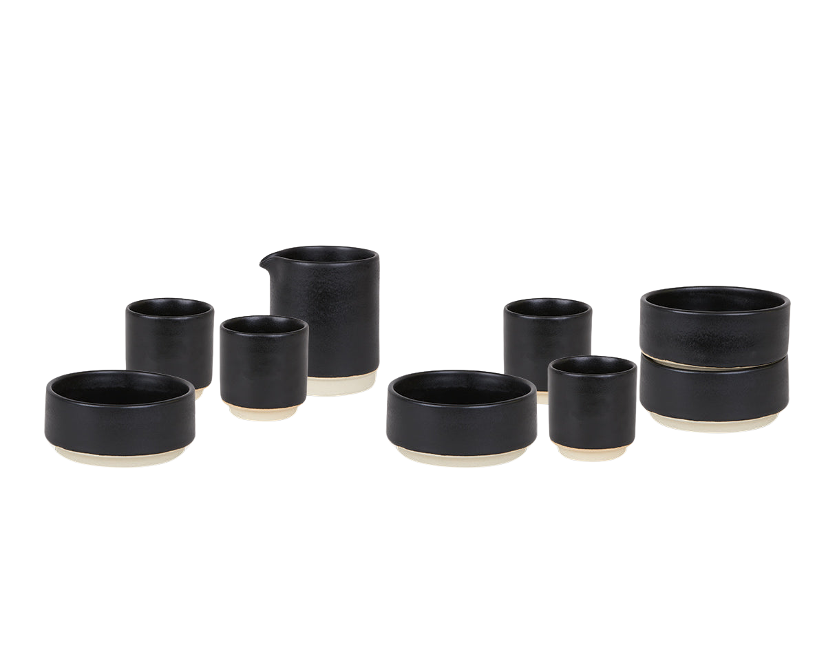 frama Otto Ceramic Tableware Set | Breakfast | Black