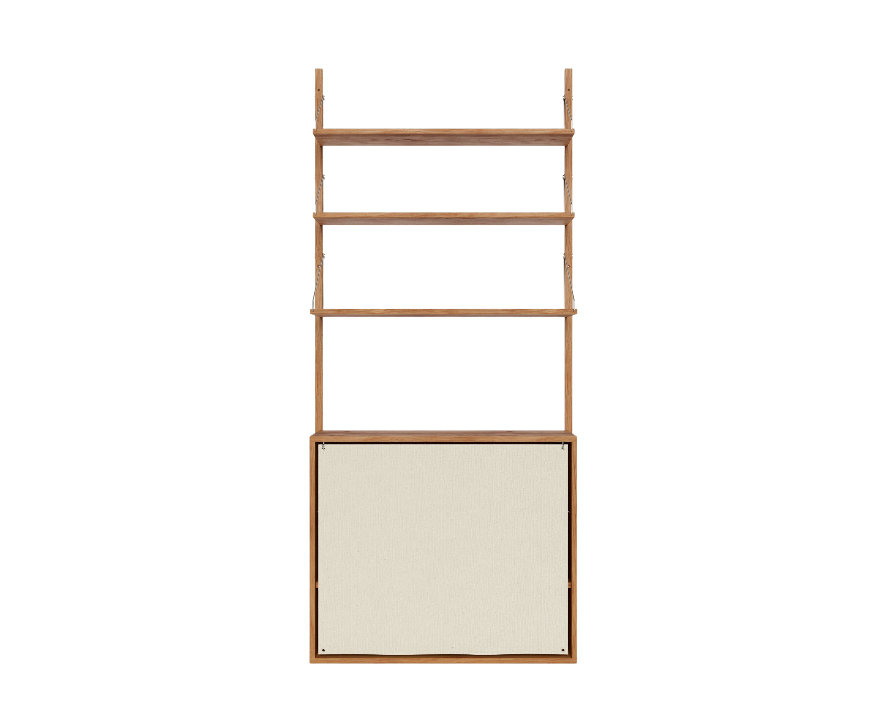 frama Shelf Library Canvas Cabinet Section | Natural Oak / Canvas | H185.2 / W80