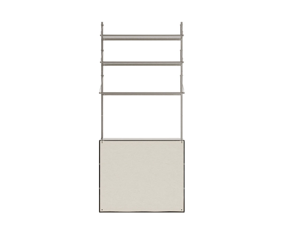 frama Shelf Library Canvas Cabinet Section | Stainless Steel / Canvas | H185.2 / W80