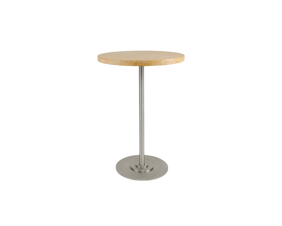 frama Table 57 | Yellow Limestone / Stainless Steel | Ø55