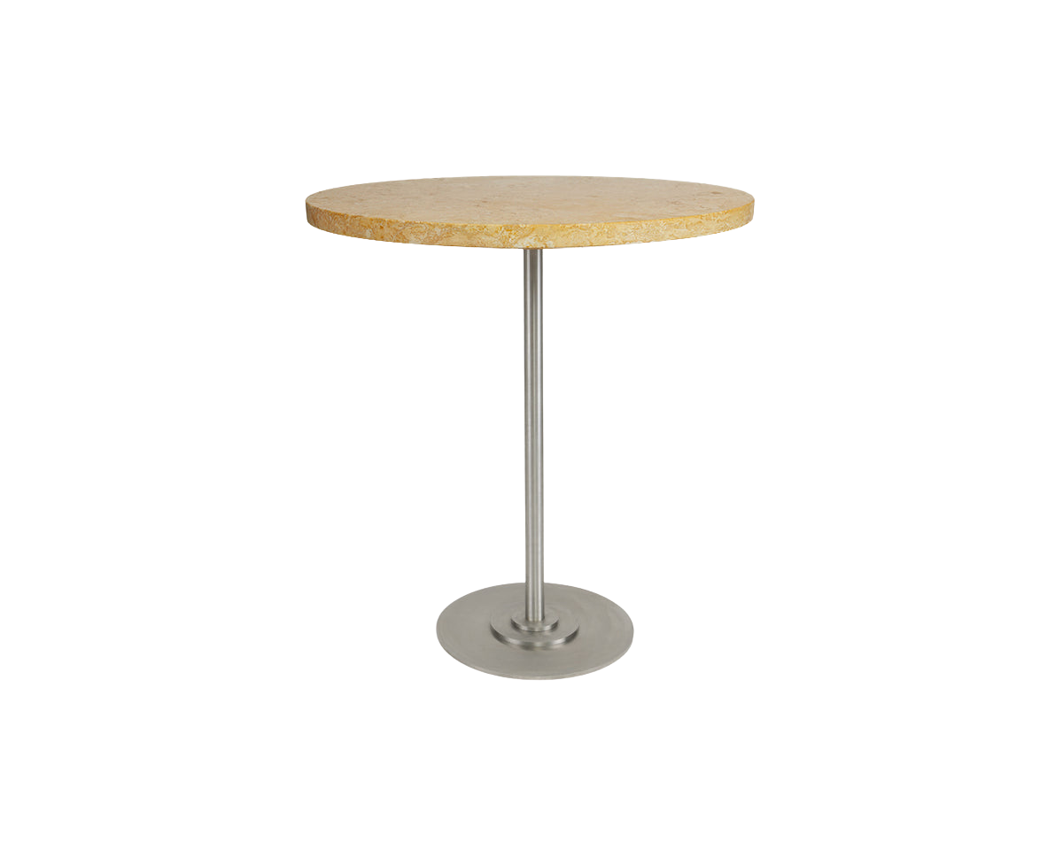 frama Table 57 | Yellow Limestone / Stainless Steel | Ø70