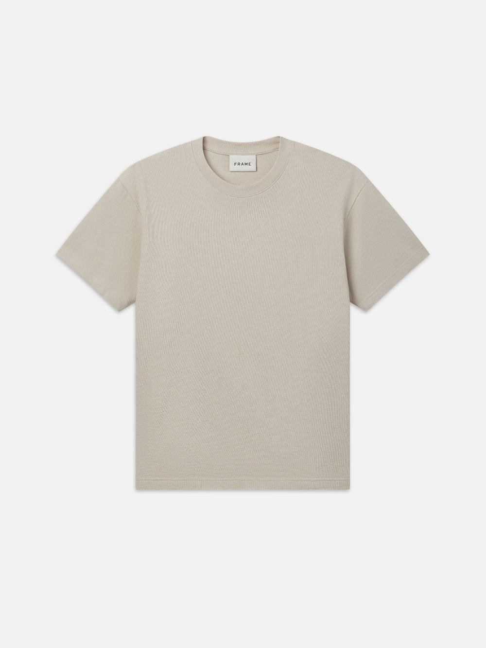 frame Boxy Textured Tee in Off White