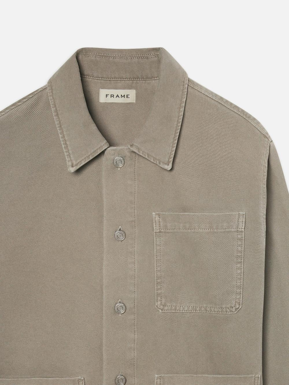 Frame Canvas Chore Coat In Vintage Khaki